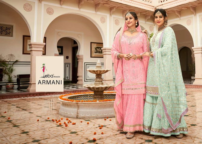 Armani Vol 3 Series 1483 to 1485 By Eba Wedding Wear Plus Size Sharara Suits Wholesale Online